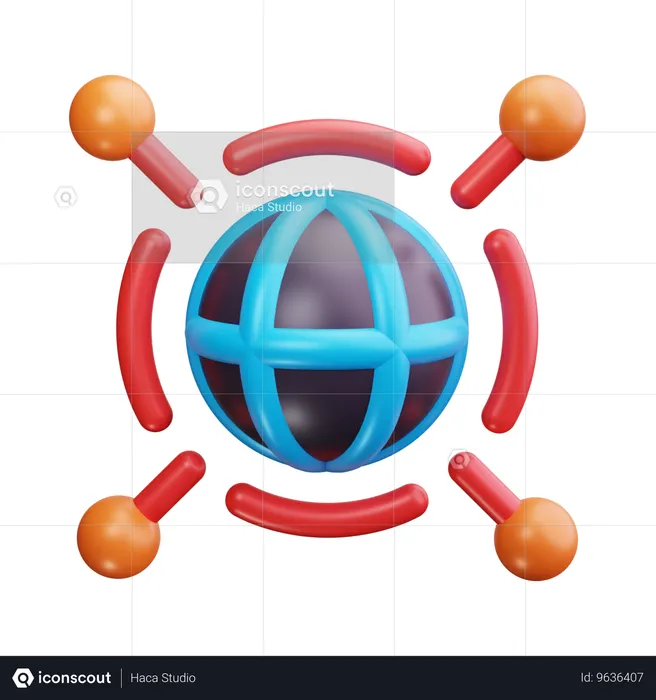 Global Network  3D Icon