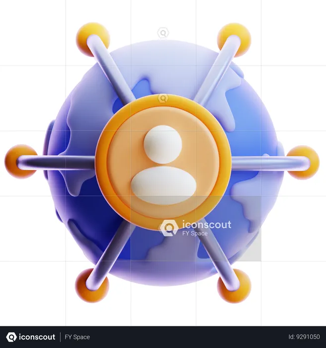 Global Networking  3D Icon