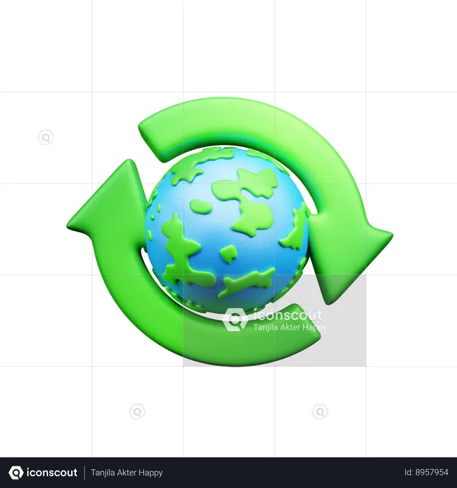 Global Reuse  3D Icon