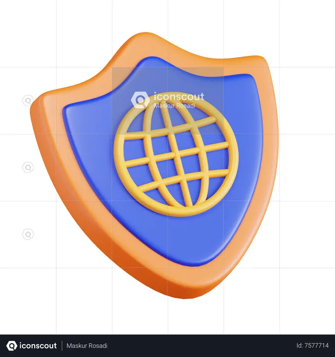 Global Secure  3D Icon