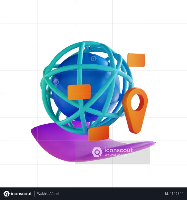 SEO global e SEO local  3D Illustration