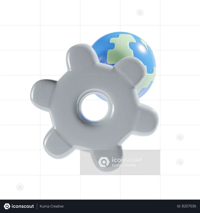 Global Service  3D Icon