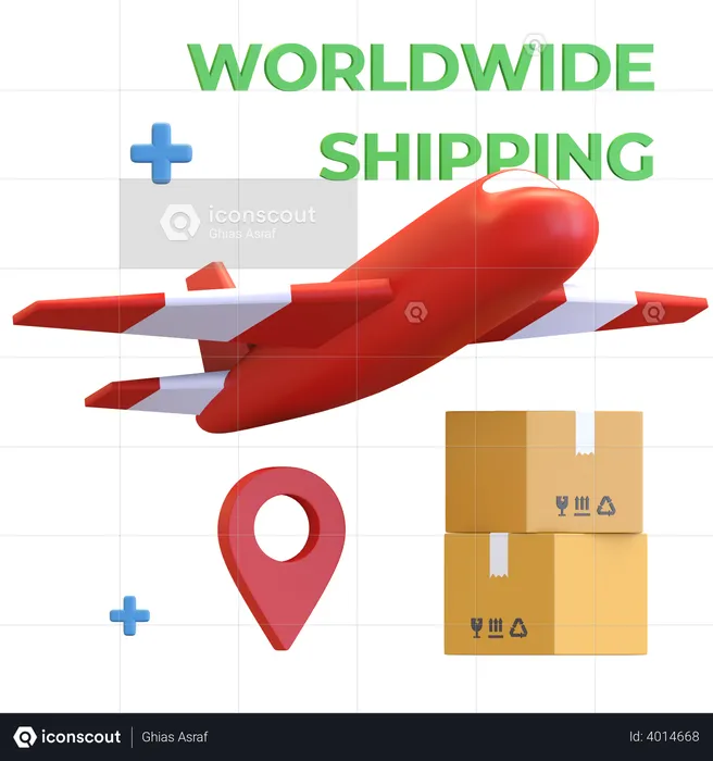 Global shipping  3D Illustration