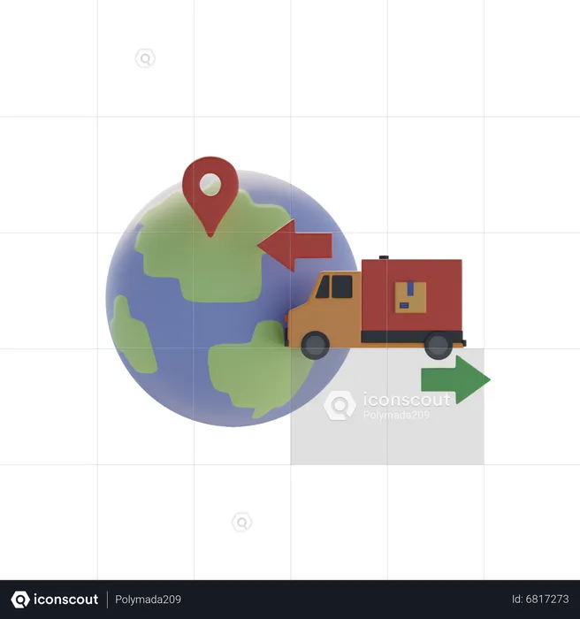 Global Shipping Return  3D Icon