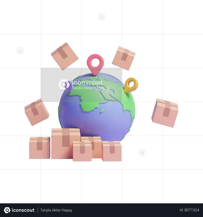 Global Shopping  3D Icon