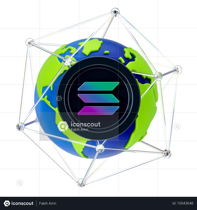 Global Solana  3D Icon