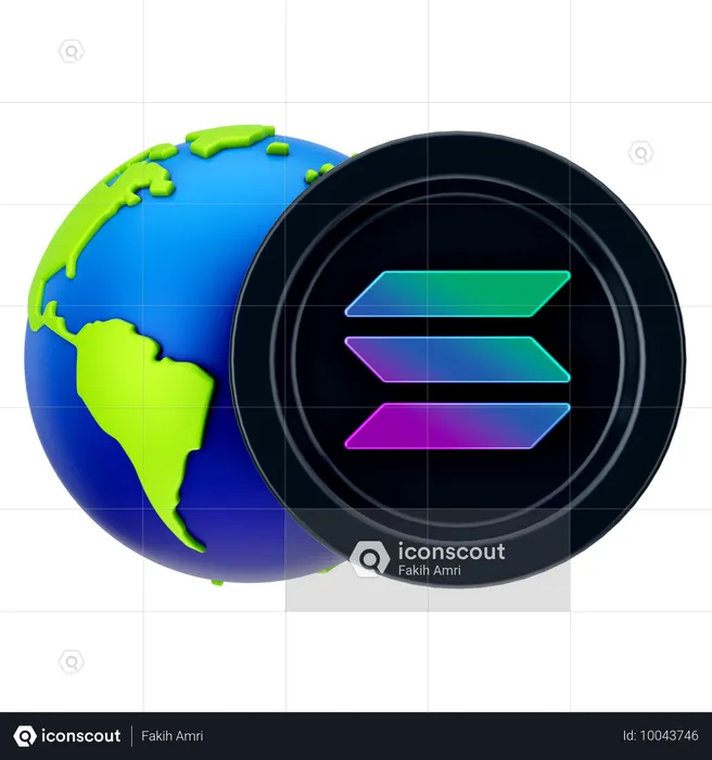 Global Solana  3D Icon