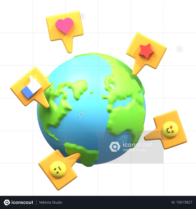 Global Survey Reactions  3D Icon