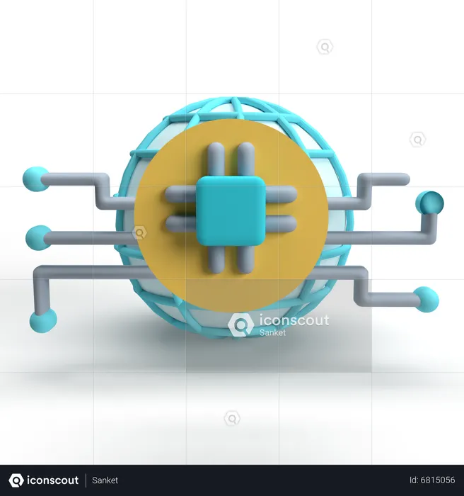 Global technology  3D Icon