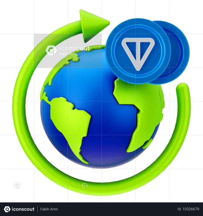 Global Ton Coin Growth  3D Icon