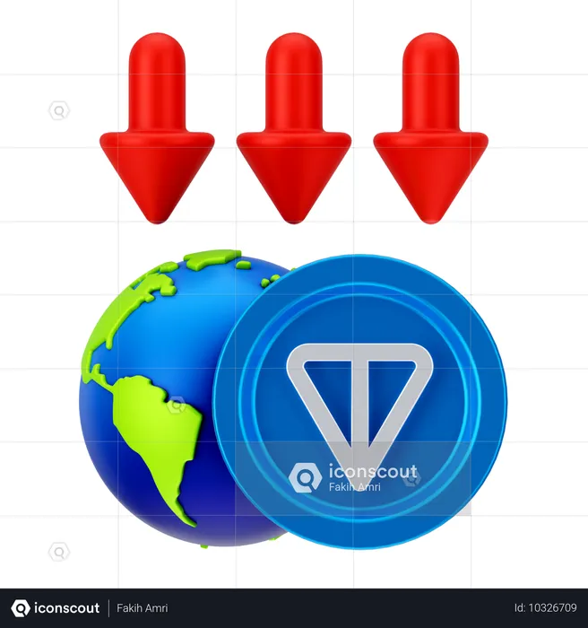 Global Ton Coin Loss  3D Icon