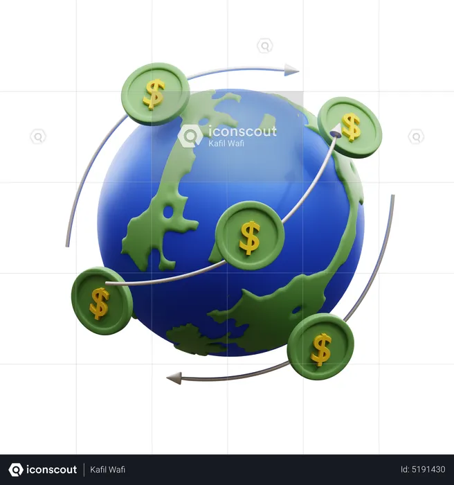 Global Transaction  3D Icon