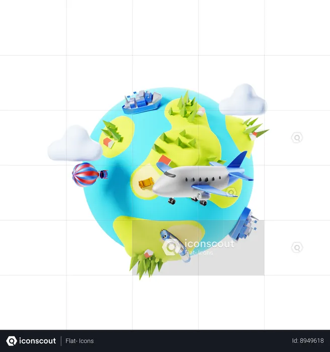 Global Transportation  3D Icon