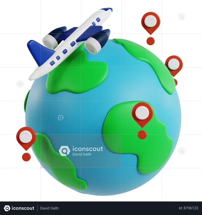 Global Travel Adventure  3D Icon