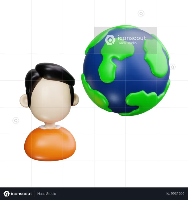 Global user  3D Icon