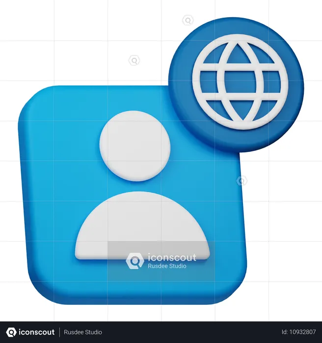 Global User  3D Icon