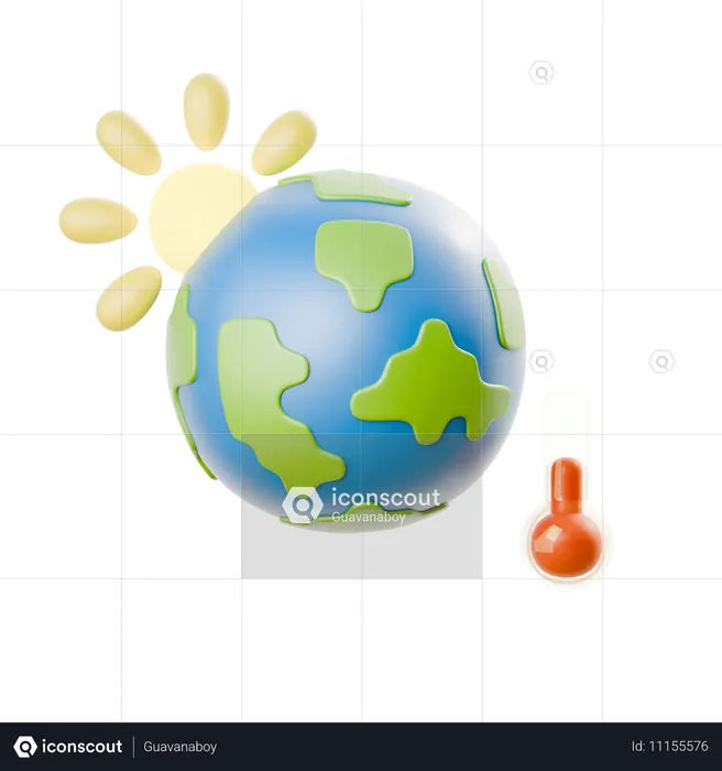 地球温暖化  3D Icon