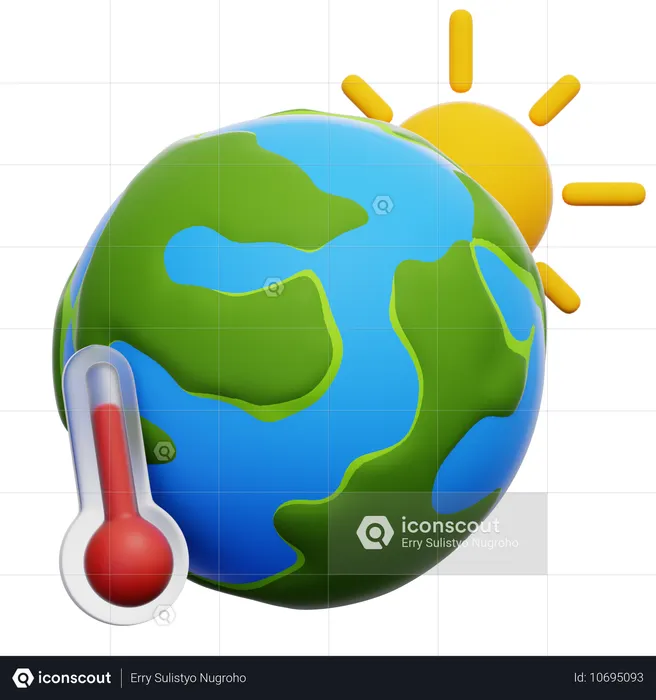 Globale Erwärmung  3D Icon