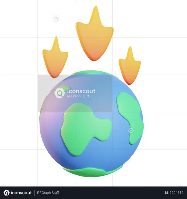 Globale Erwärmung  3D Icon