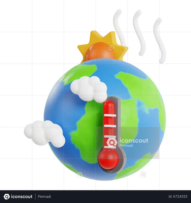 Globale Erwärmung  3D Icon