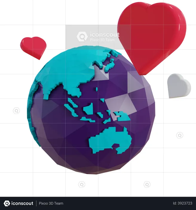 Globale Liebe  3D Illustration