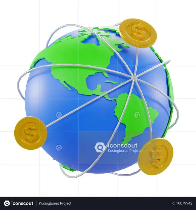 Globale Transaktion  3D Icon