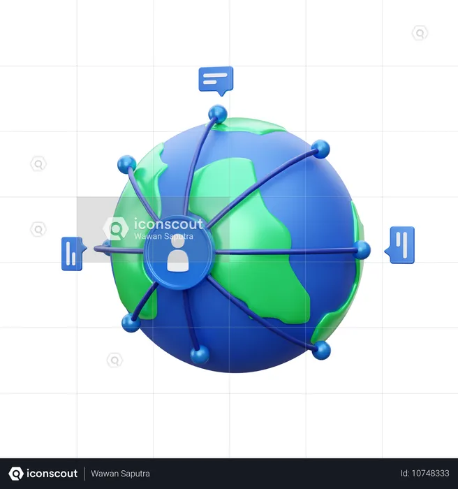 Globale Verbindung  3D Icon