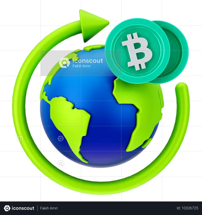 Globaler Bitcoin-Austausch  3D Icon