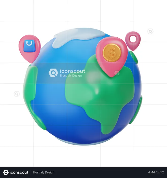 Globaler Markt  3D Icon