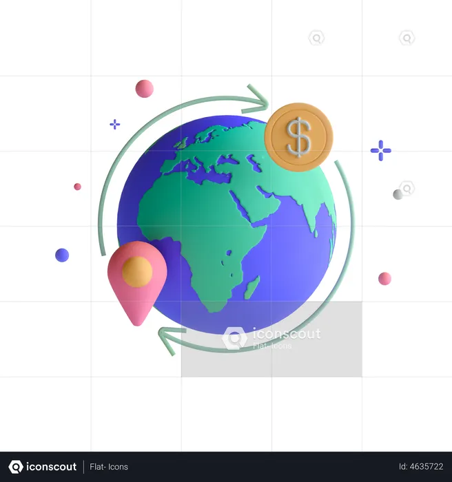 Globaler Transfer  3D Illustration