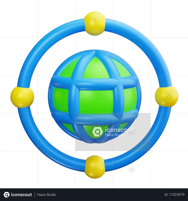 Globales Netzwerk  3D Icon