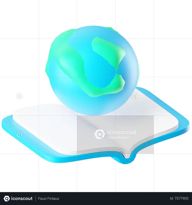 Globe and Book  3D Icon