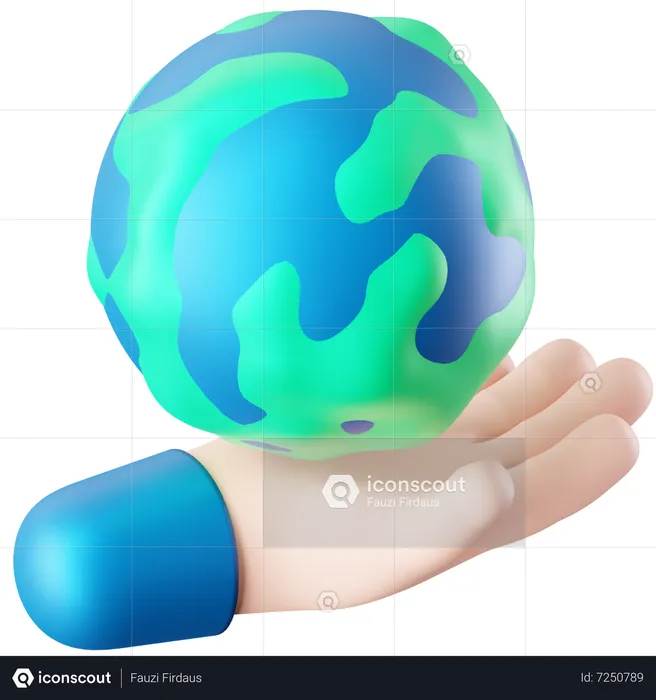 Globe In Hand  3D Icon