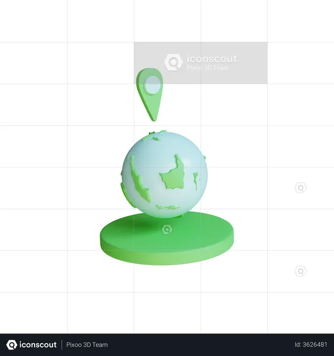 Globe Location  3D Illustration