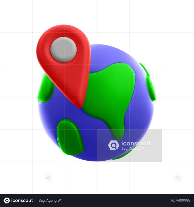 Globe Location  3D Illustration