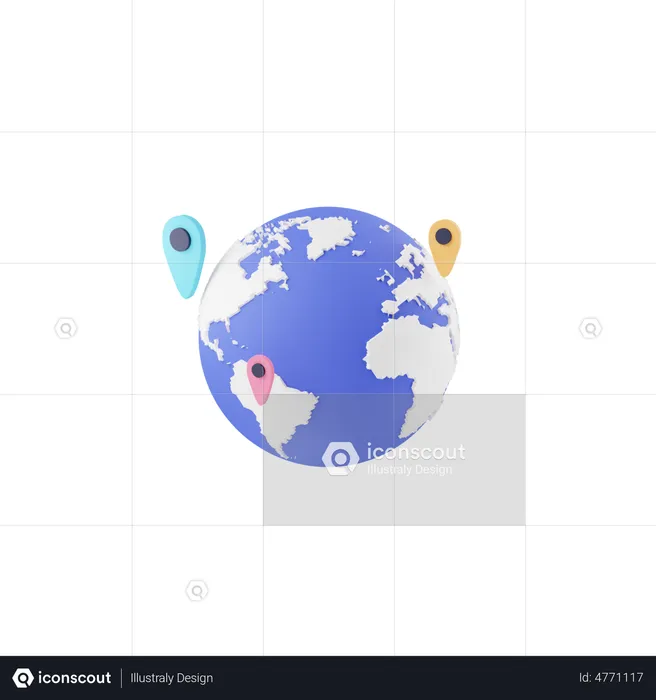 Globe Location  3D Icon
