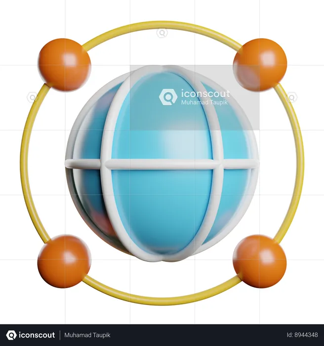 Globe Network  3D Icon