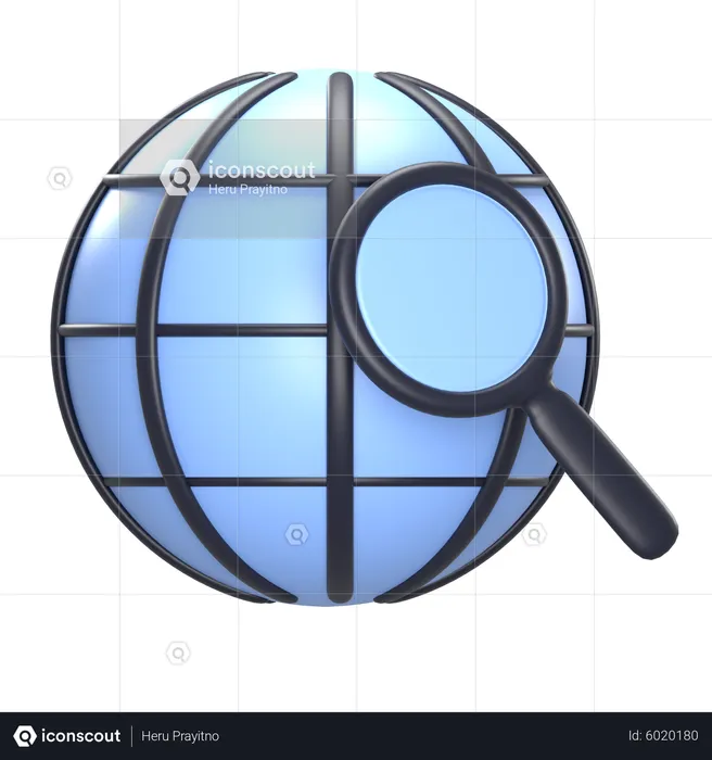 Globe search  3D Icon