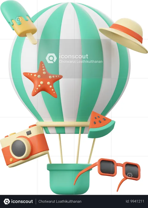 Globo aerostático  3D Illustration