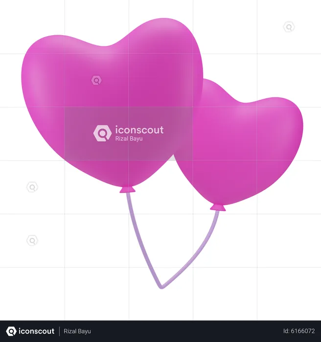 Globo de corazon  3D Icon