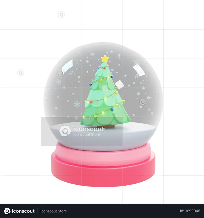 Globo de neve de natal  3D Illustration