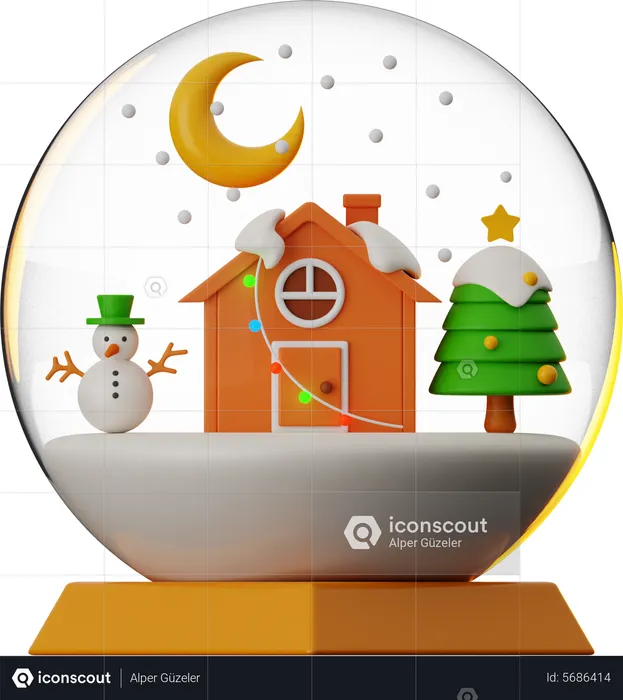 Globo de neve de natal  3D Icon