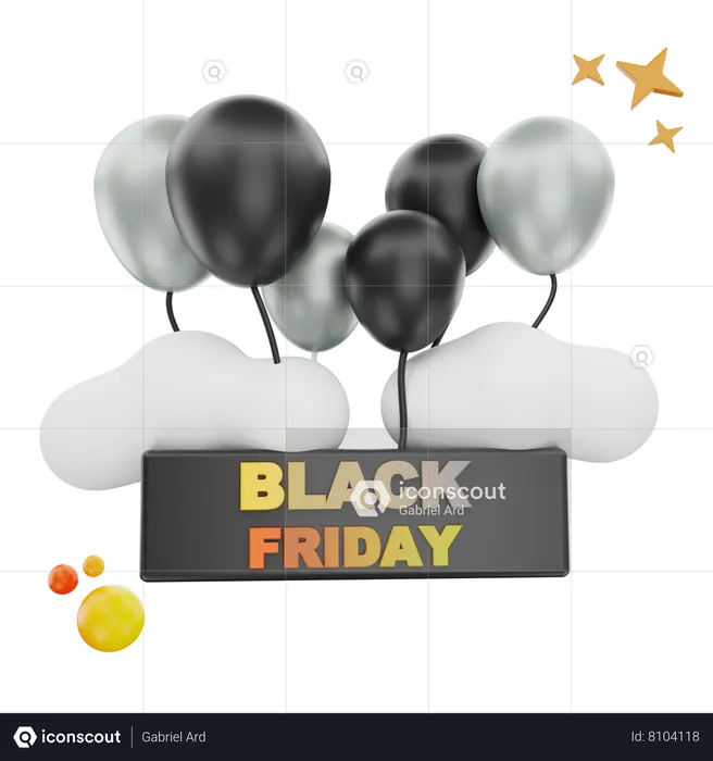 Globo de viernes negro  3D Icon