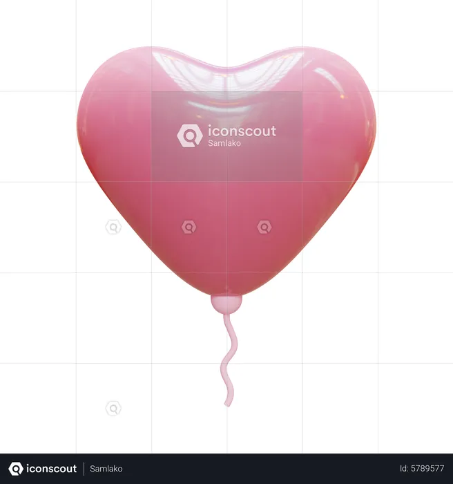 Globo en forma de corazon  3D Icon