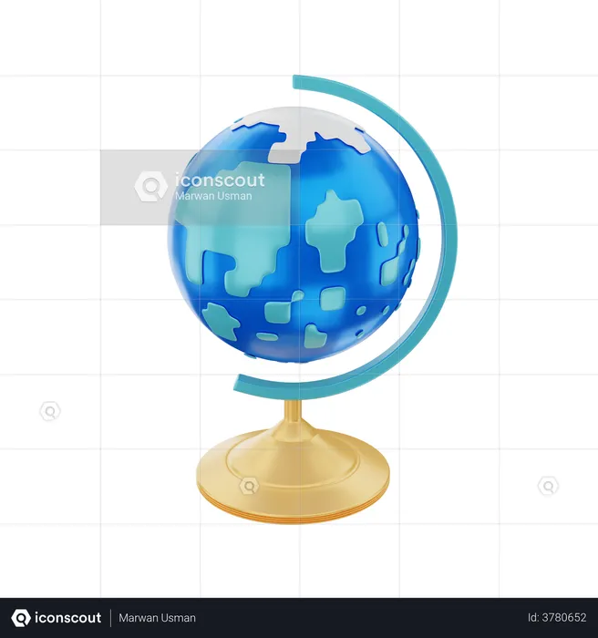 Globo geográfico  3D Illustration