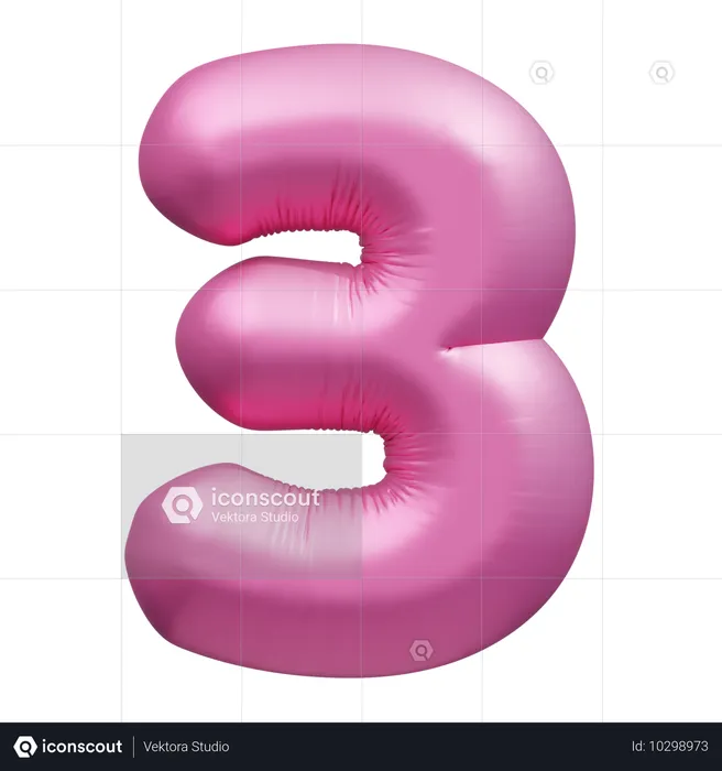 Globo numero 3  3D Icon