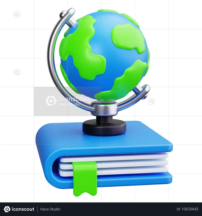 Globo y libro  3D Icon