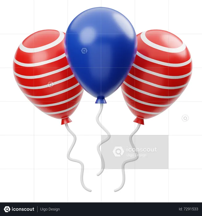 Globos americanos  3D Icon