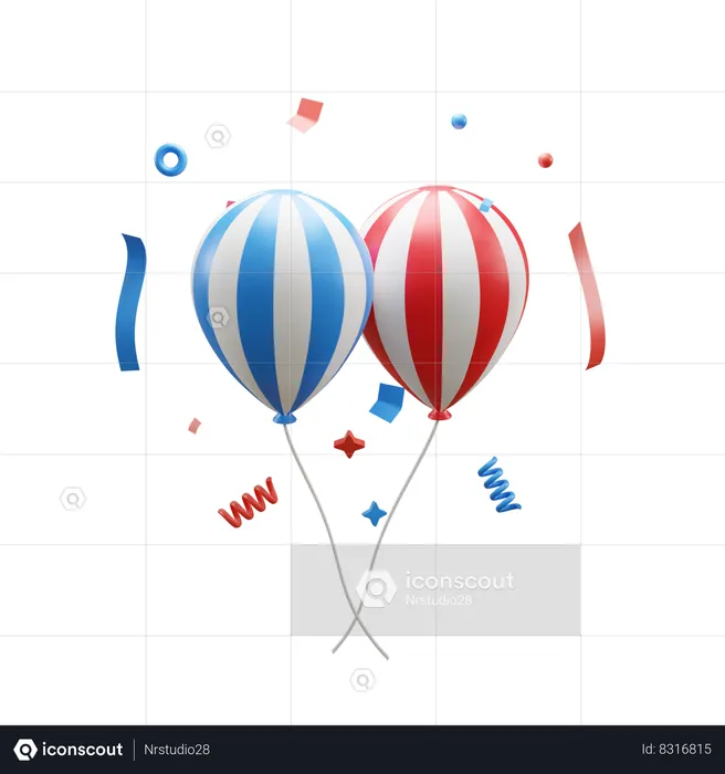 Globos de fiesta  3D Icon