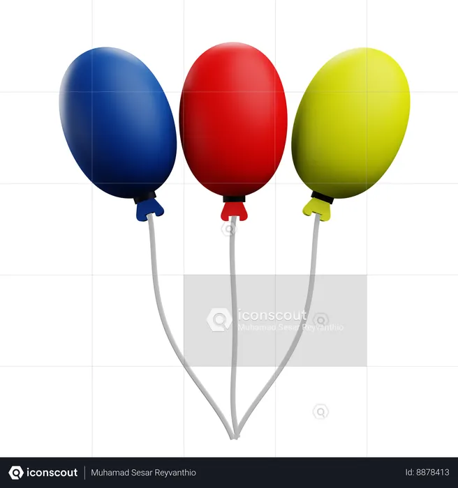 Globos de fiesta  3D Icon